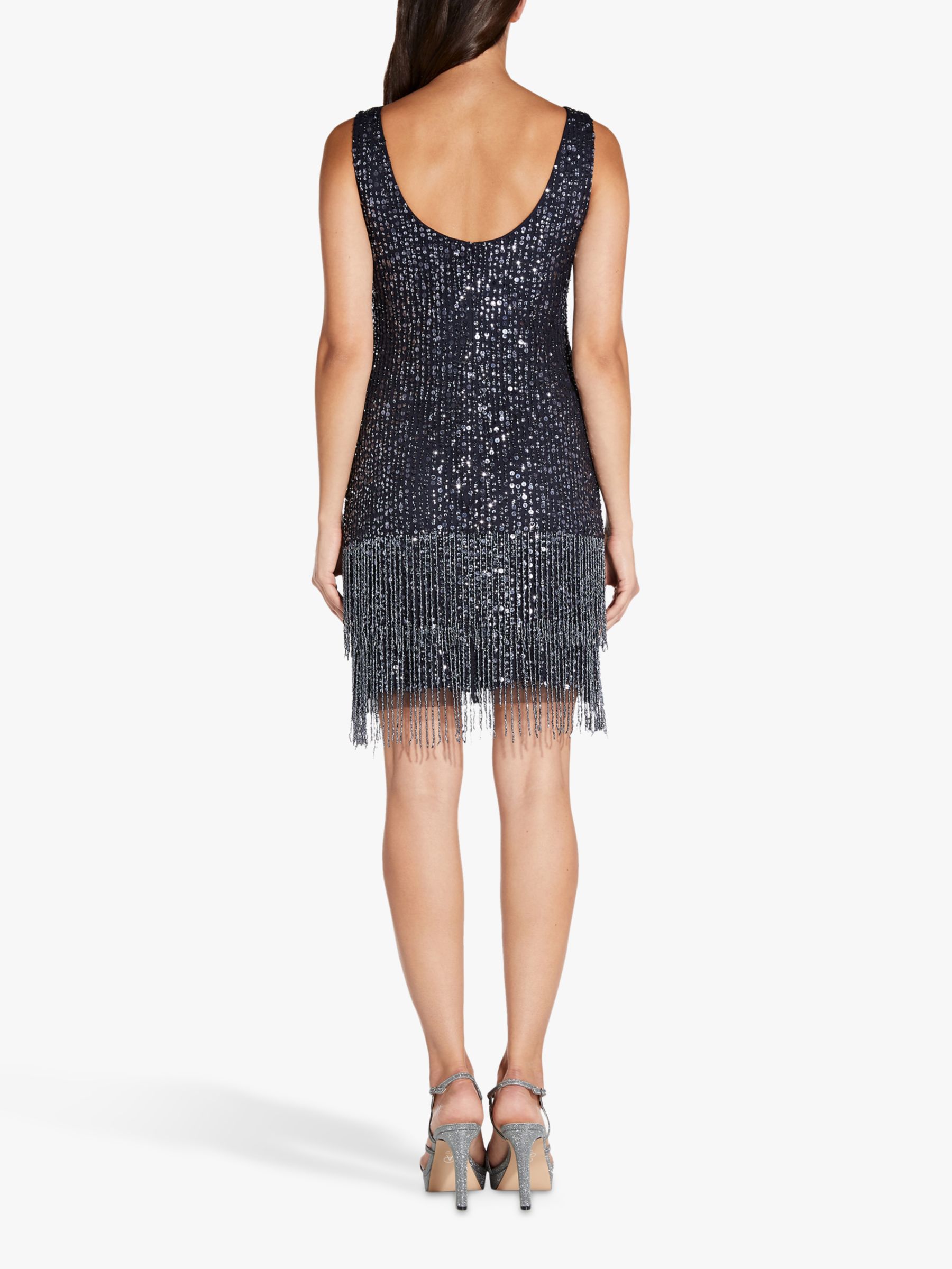 Adrianna Papell Beaded Flapper Cocktail Mini Dress, Midnight at John ...