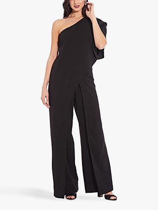 Adrianna Papell One Shoulder Jumpsuit, Black at John Lewis & Partners
