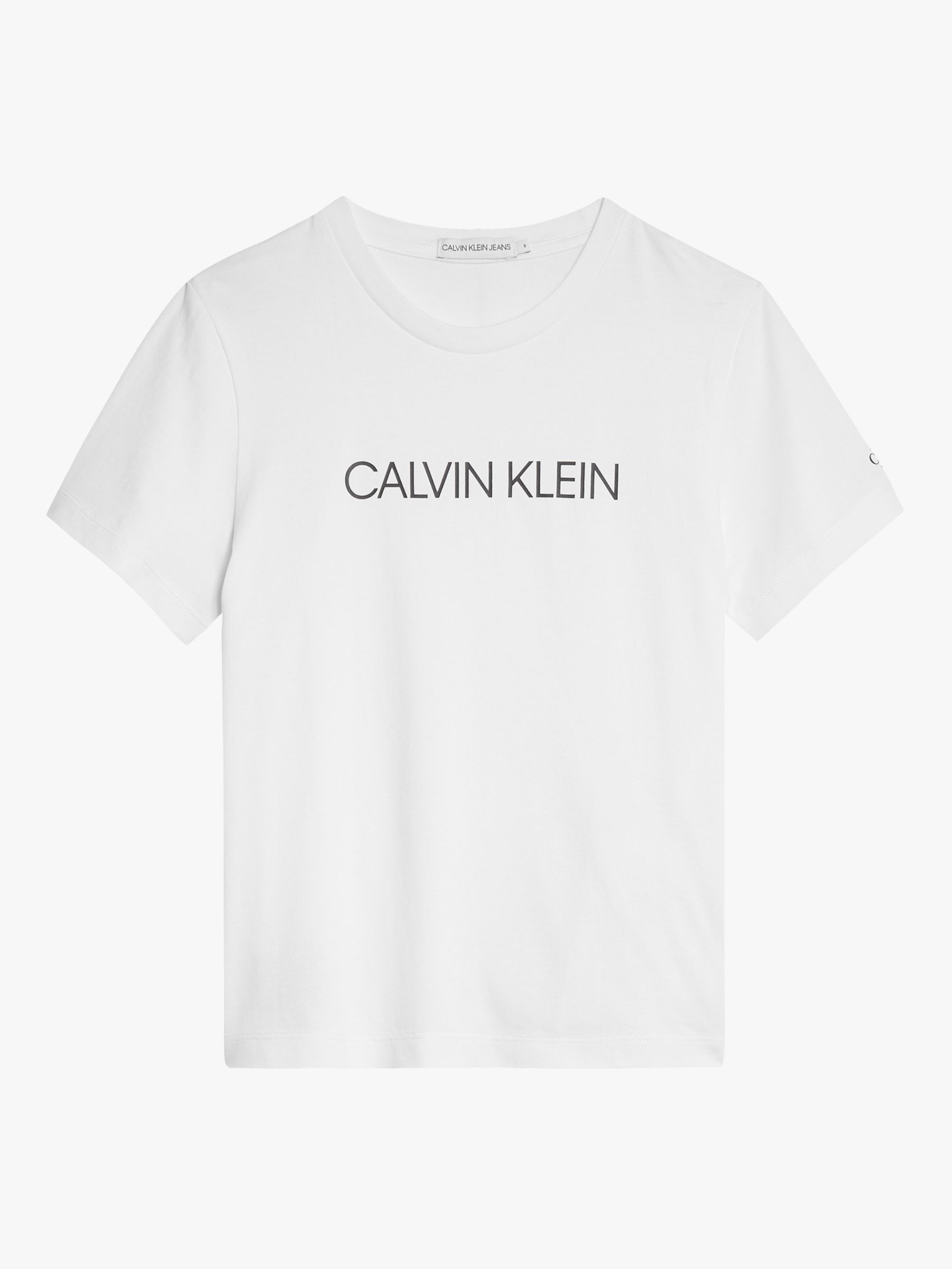 Calvin Klein Kids' Institutional T-Shirt, Bright White at John Lewis ...