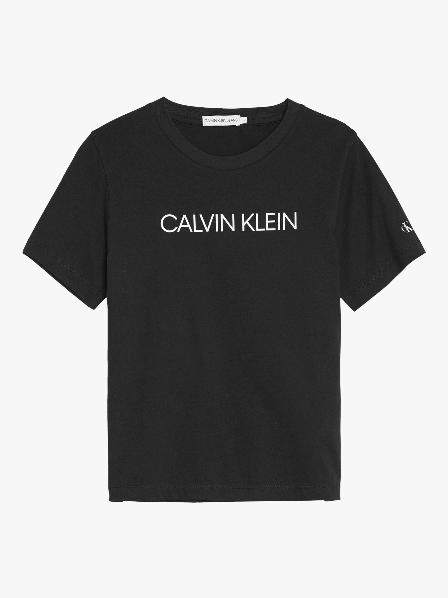 Calvin Klein Boys' Organic Cotton Institutional Logo T-Shirt, CK Black ...