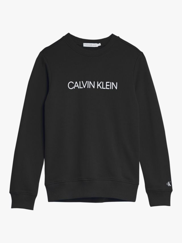 Calvin Klein Kids' Logo Sweatshirt, Black, 4 years