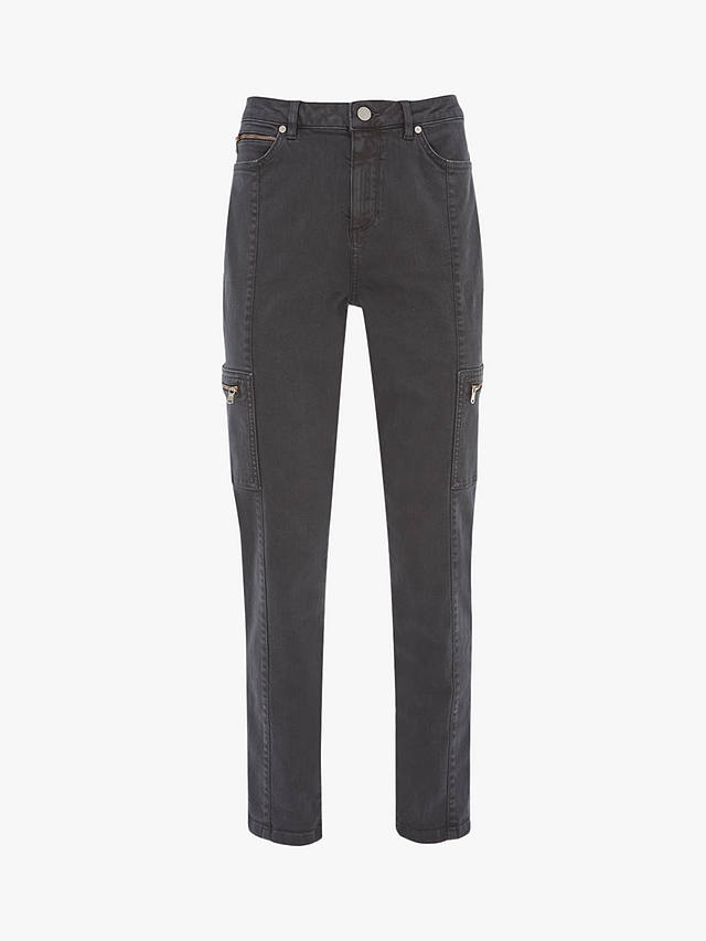 Mint Velvet Houston Slim Cargo Jeans, Grey at John Lewis & Partners
