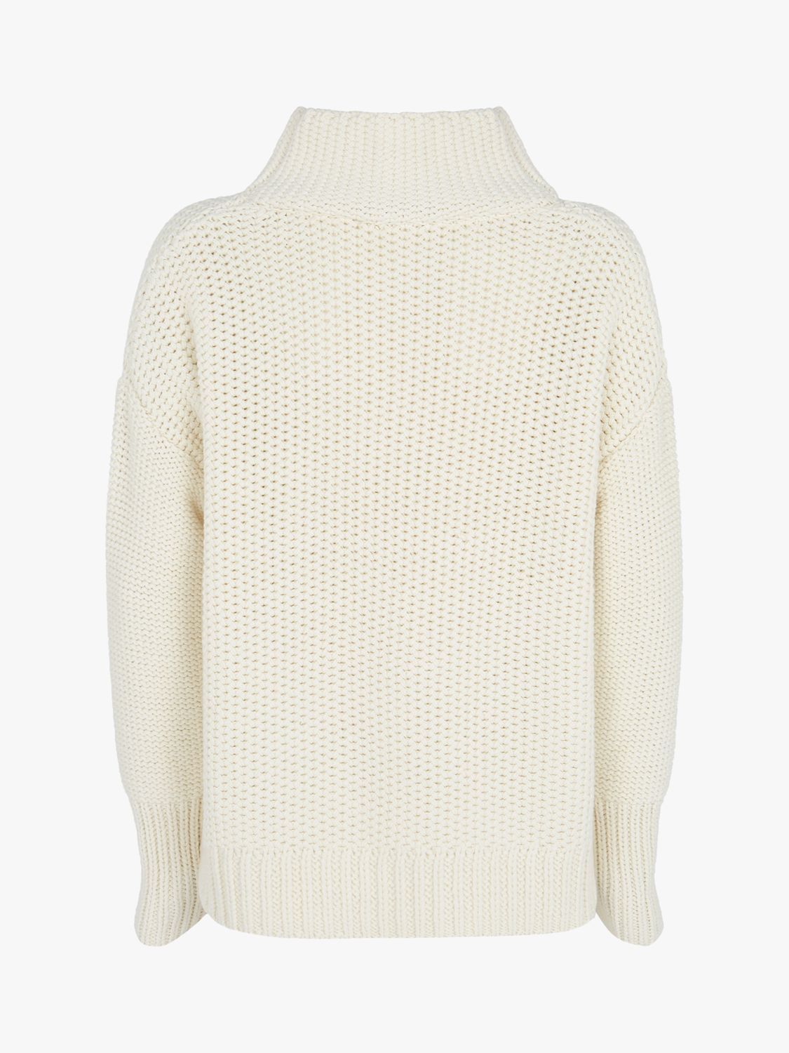 Mint Velvet Chunky Knit Funnel Neck Jumper, Cream at John Lewis & Partners