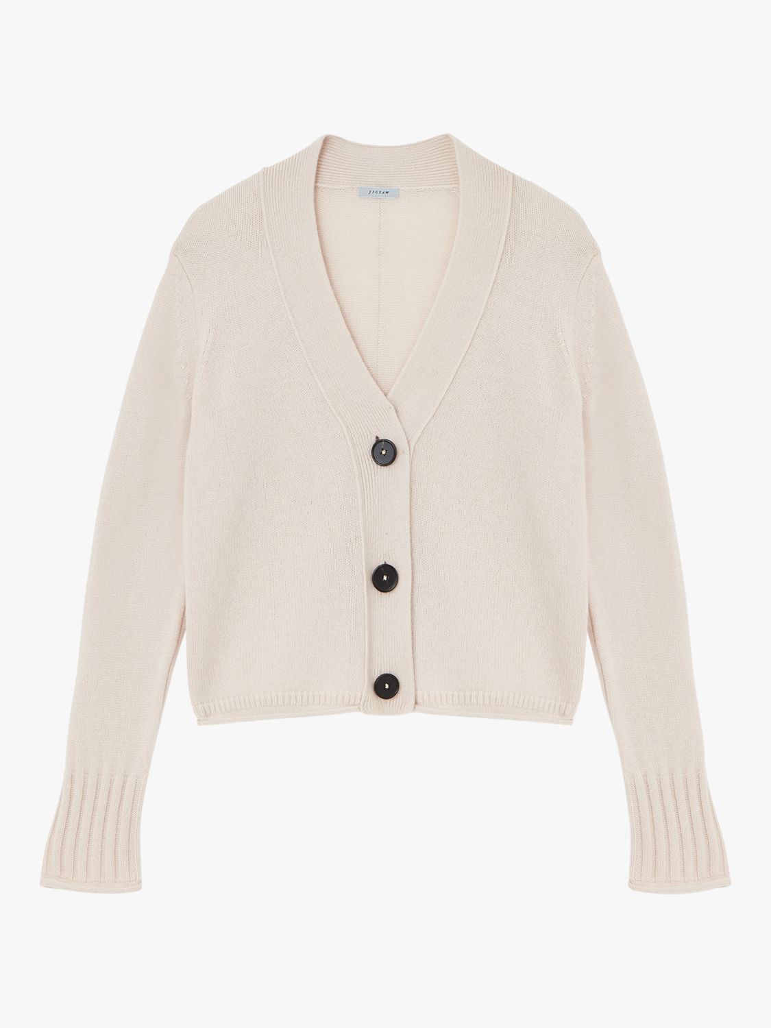 Jigsaw Merino Cashmere V Neck Cardigan, Mist at John Lewis & Partners