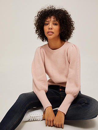 AND/OR Bethany Pointelle Knit Jumper, Light Pink