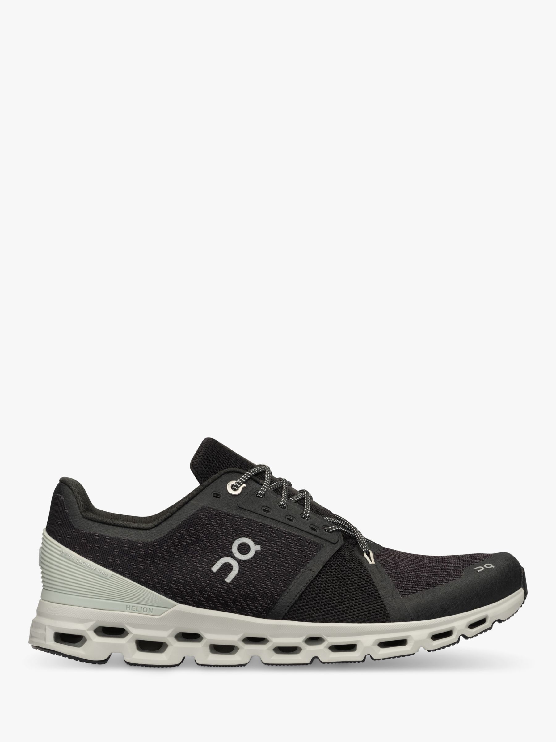 On CloudStratus Men's Running Shoes, Black/Mineral at John Lewis & Partners
