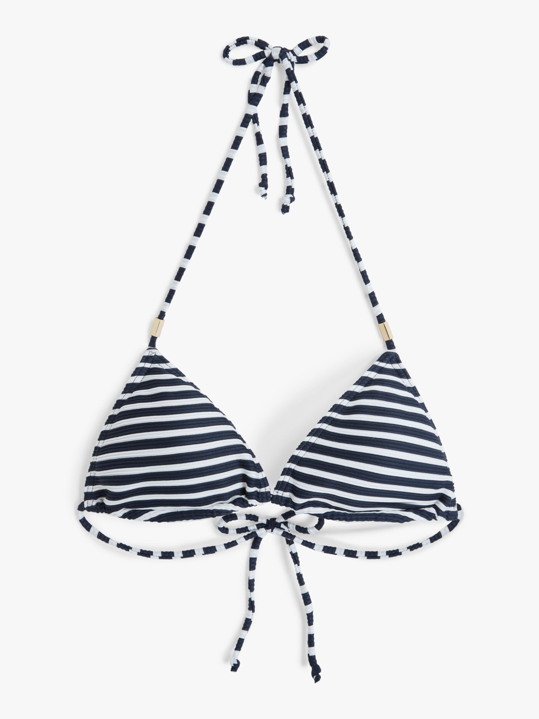 Buy John Lewis Nirvana Stripe Triangle Bikini Top, Navy/White Online at johnlewis.com
