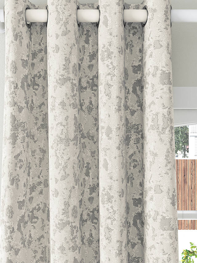 Lined Eyelet Curtains, Metallic Grey Curtains
