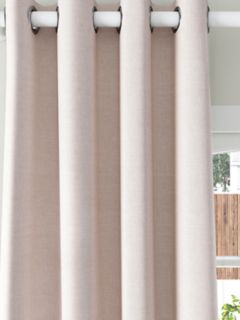 John Lewis Textured Weave Recycled Polyester Pair Blackout/Thermal Lined Eyelet Curtains, Rose Pink, W117 x Drop 137cm