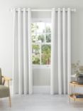 John Lewis Textured Weave Recycled Polyester Pair Blackout/Thermal Lined Eyelet Curtains, White