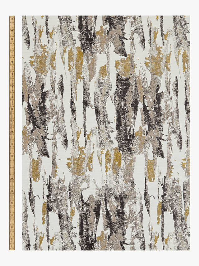 Harlequin Takara Pair Lined Eyelet Curtains, Mustard/Charcoal, W228 x Drop 137cm