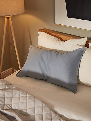 John Lewis & Partners 100% Linen Standard Pillowcase, French Blue