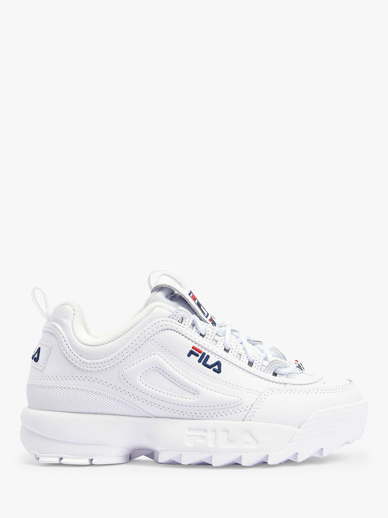 Fila Disruptor Leather Trainers, White at John Lewis & Partners