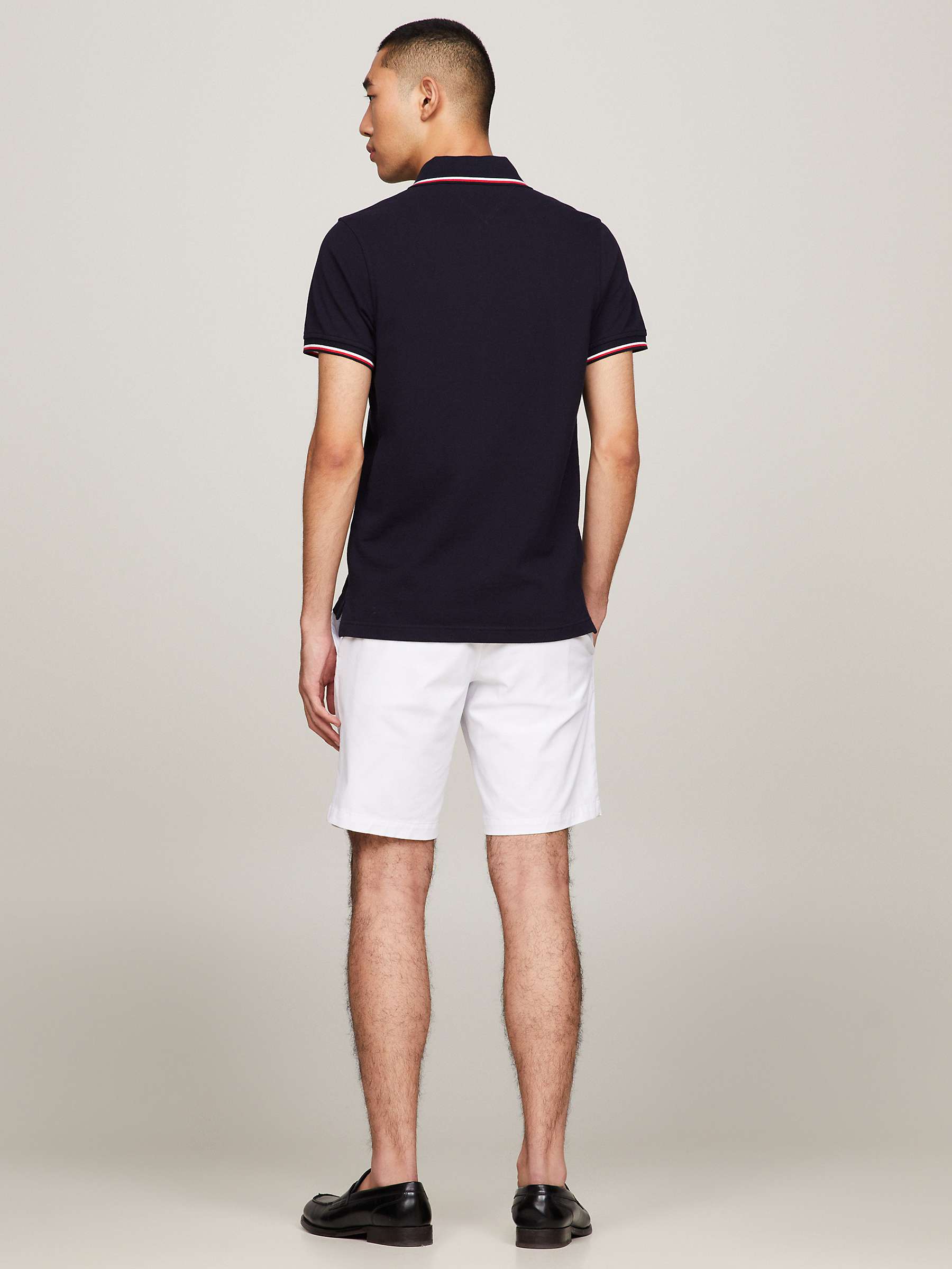 Tommy Hilfiger Tipped Organic Cotton Slim Fit Polo Shirt, Desert Sky at  John Lewis & Partners