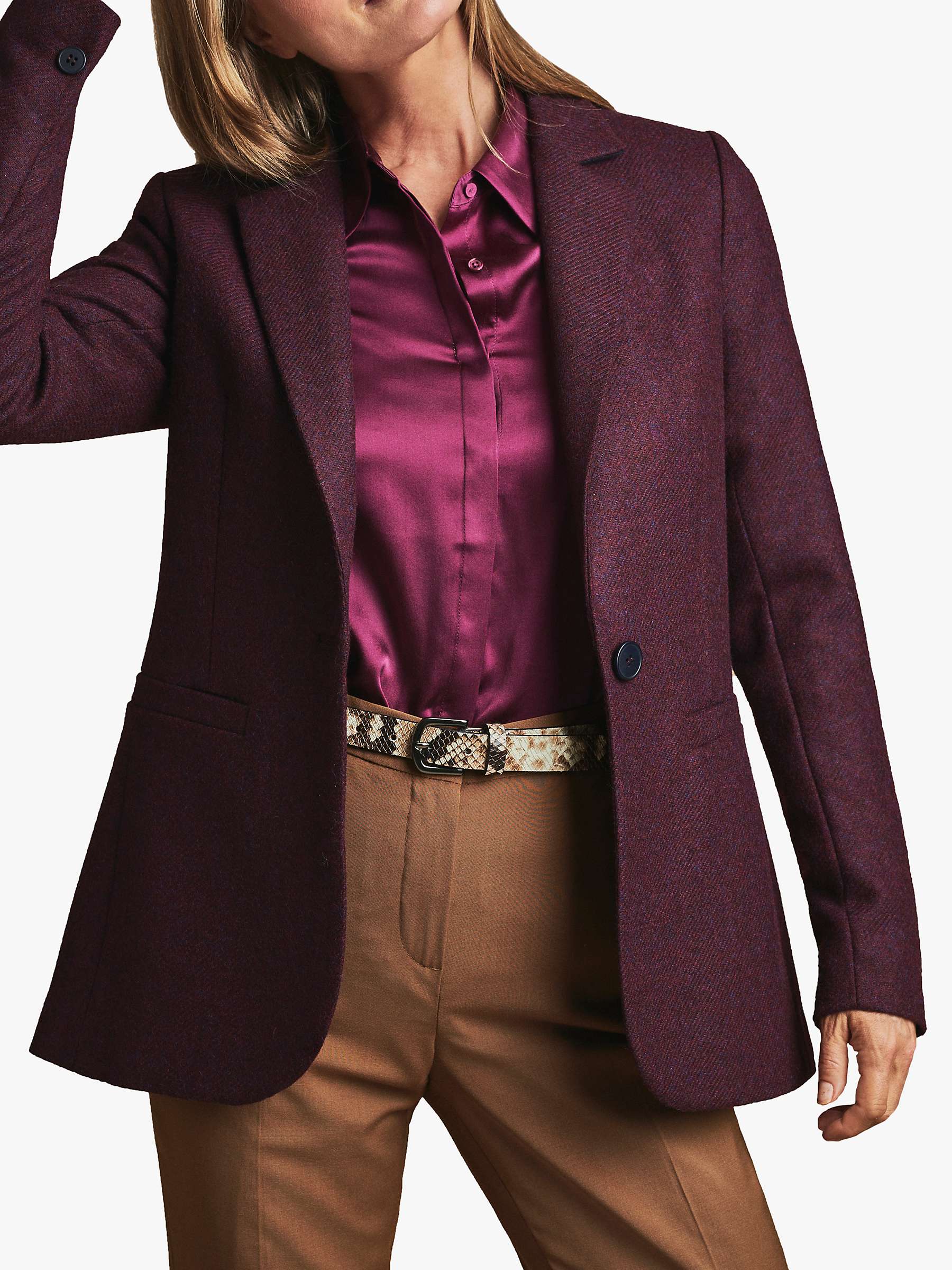 Buy Pure Collection Wool Blazer, Burgundy Online at johnlewis.com
