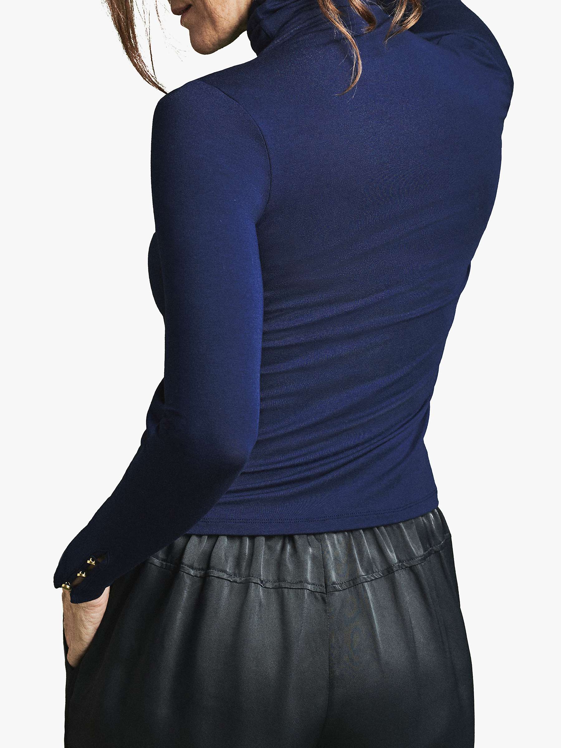 Buy Pure Collection Button Cuff Roll Neck Jersey Top Online at johnlewis.com