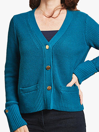 Pure Collection Wool Blend Gold Button Cardigan