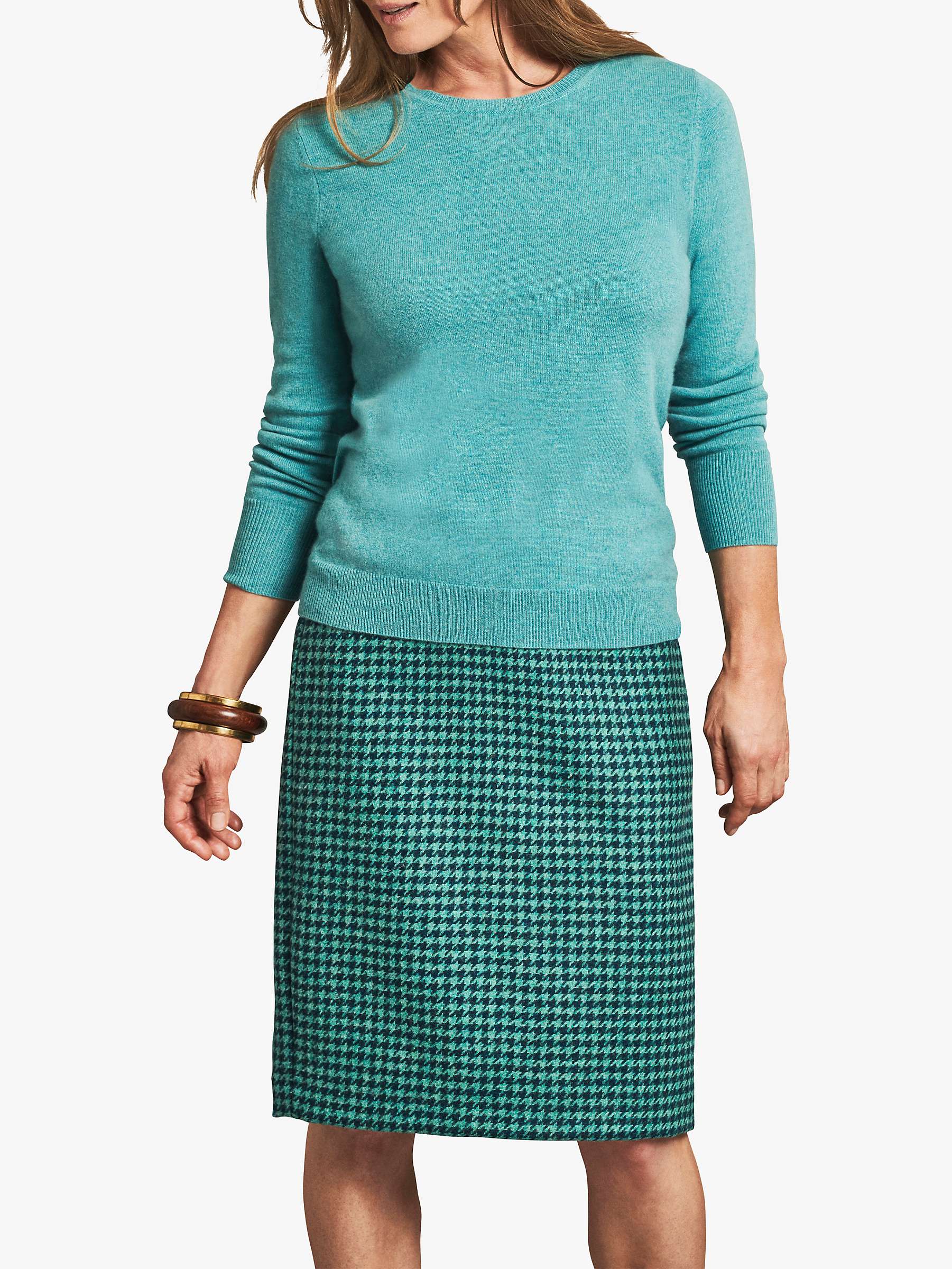Pure Collection Cashmere Crew Neck Jumper, Ocean at John Lewis & Partners