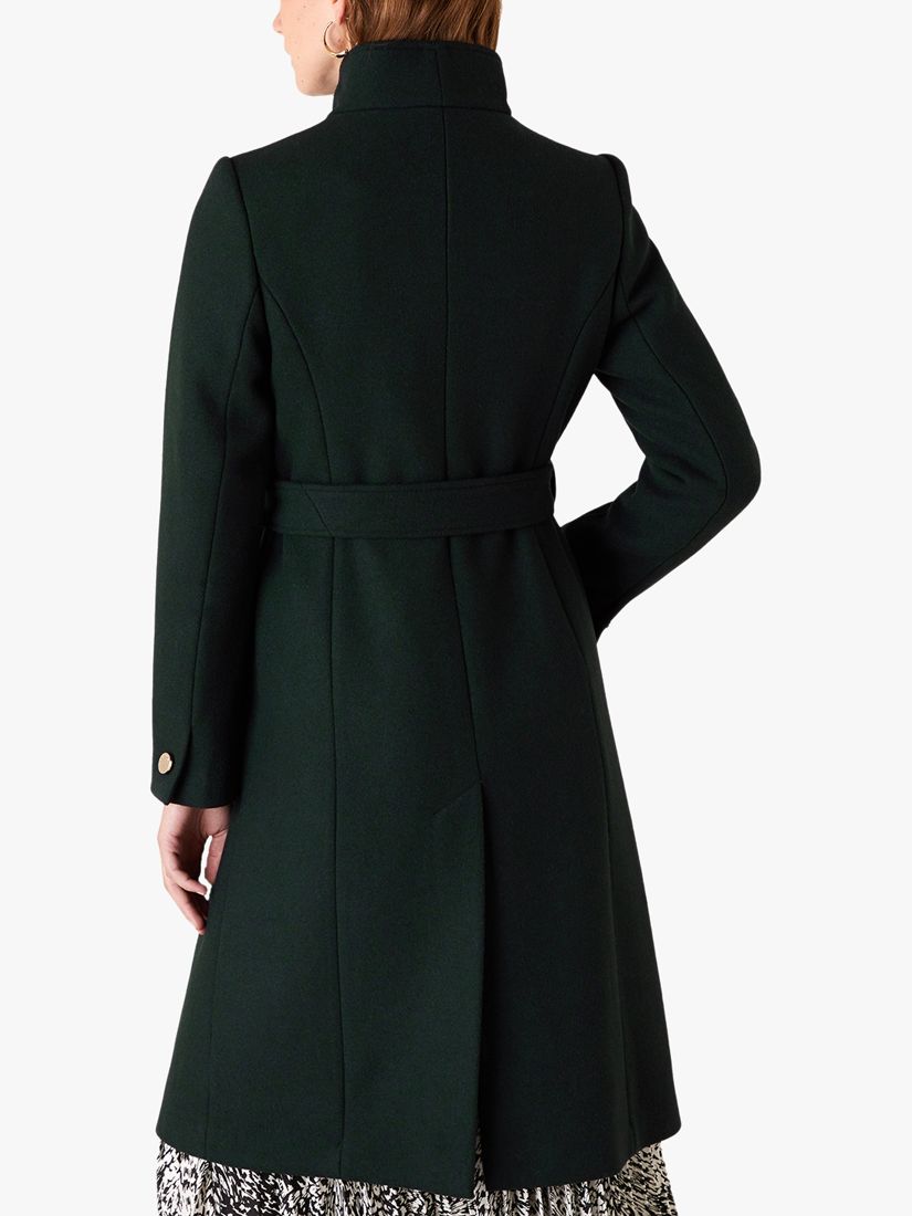 Monsoon Ruby Long Coat, Deep Green at John Lewis & Partners