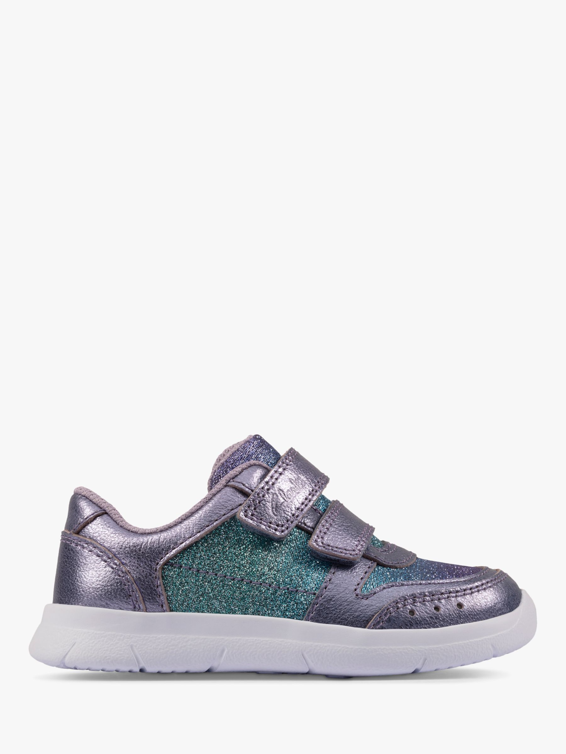 Clarks Kids' Ath Sonar Riptape Trainers, Lilac Leather