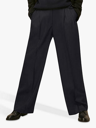 Whistles Pinstripe Trousers, Navy