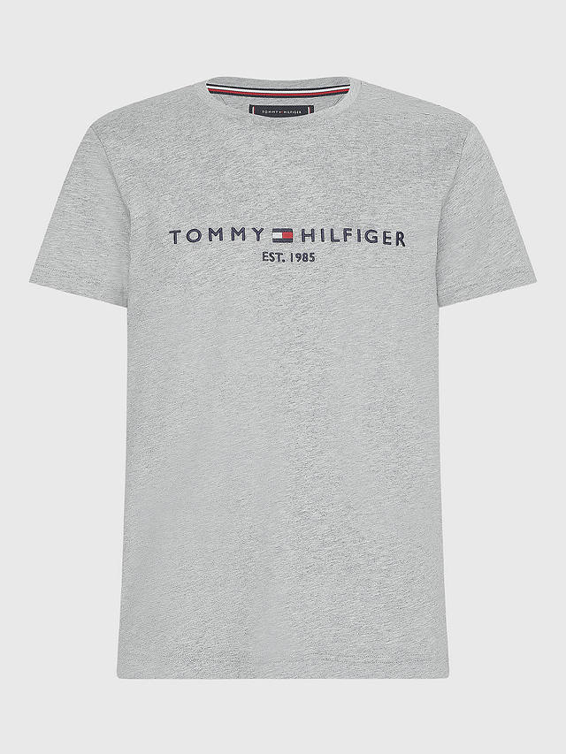 Tommy Hilfiger Flag Logo Crew Neck T-Shirt, Cloud Heather