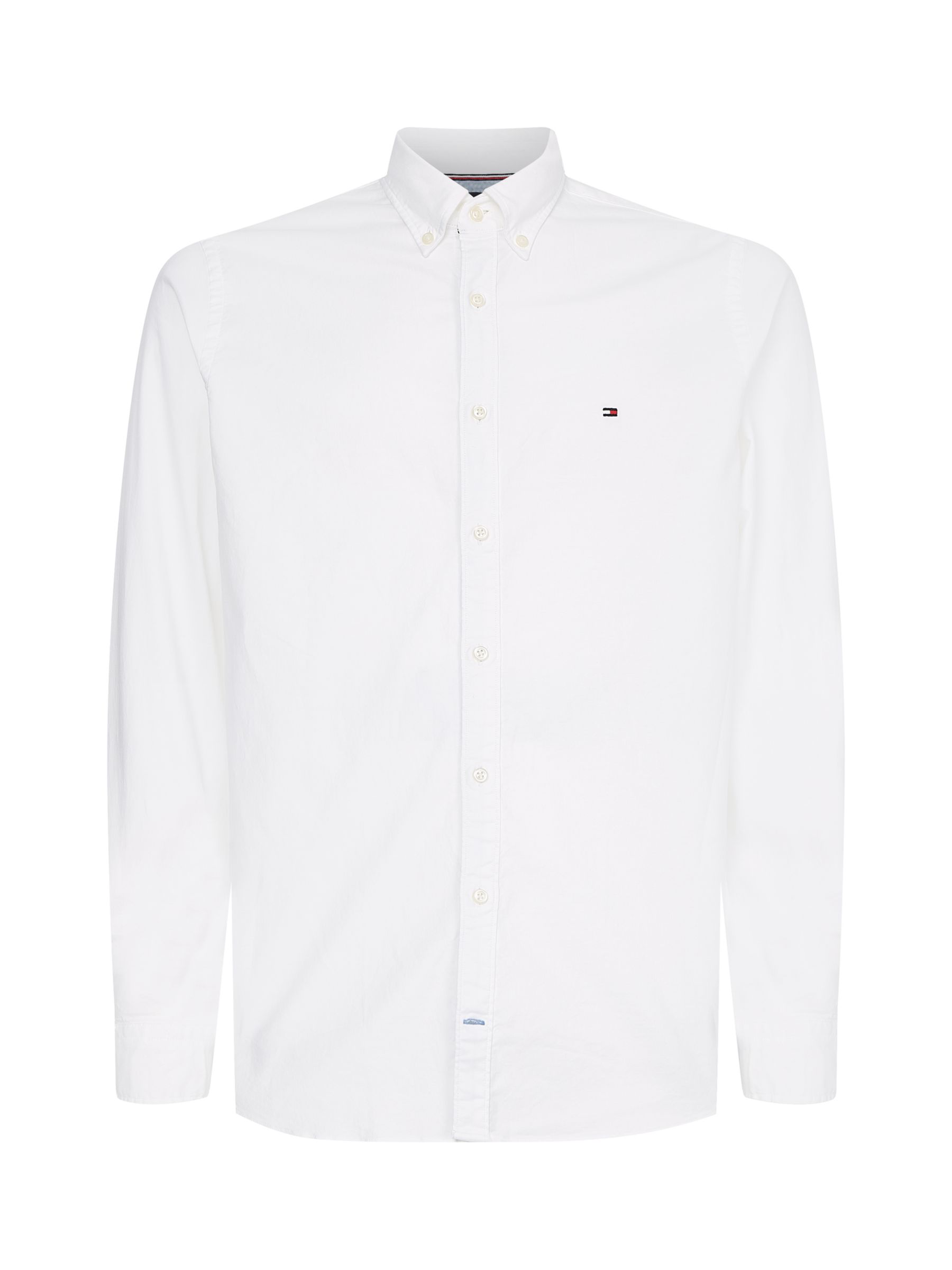 Tommy Hilfiger Slim Cotton Oxford Shirt, Bright White at John Lewis & Partners