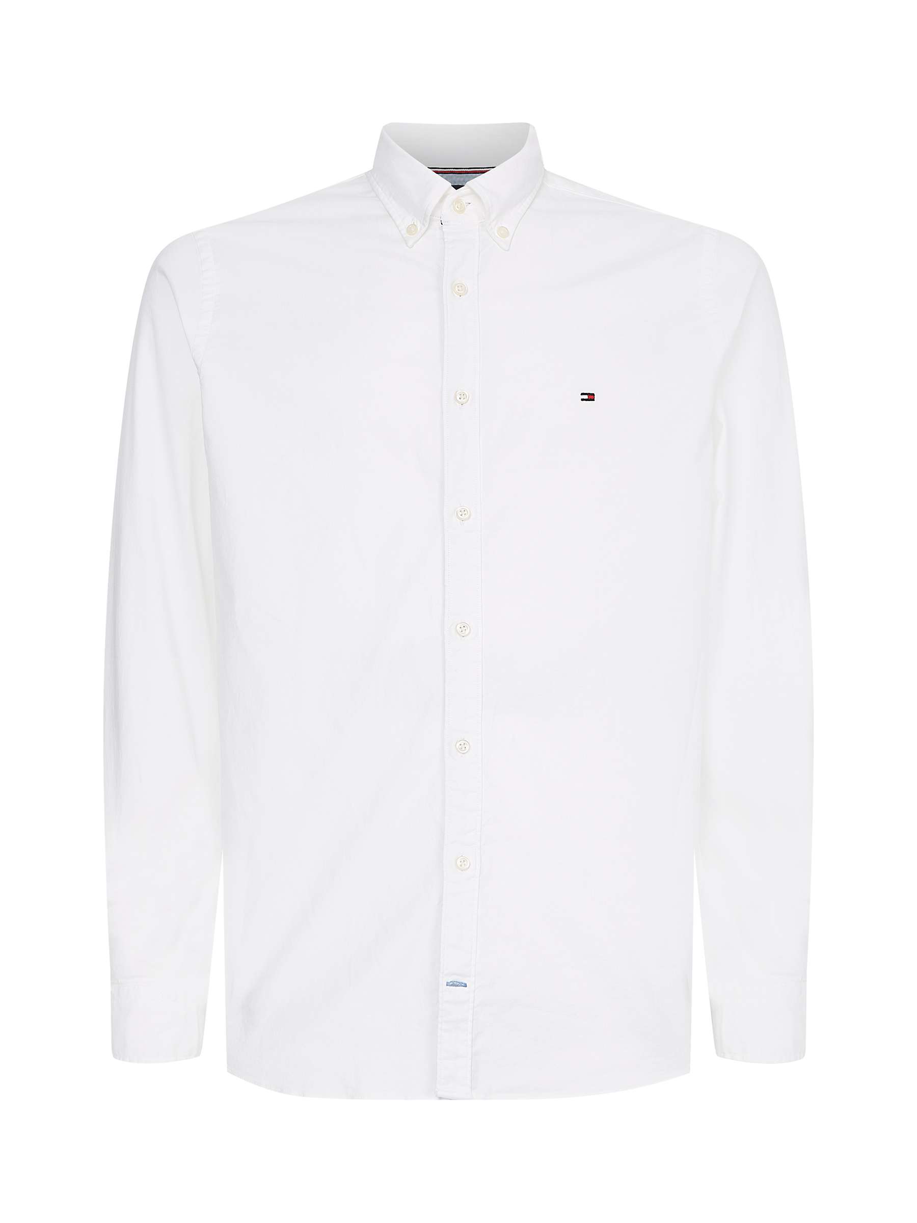 Tommy Hilfiger Slim Cotton Oxford Shirt, Bright White at John Lewis ...