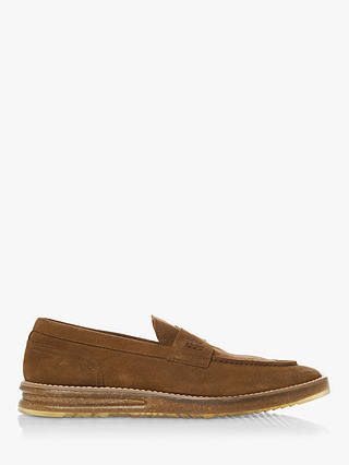 Dune Bash Suede Penny Loafers, Tan