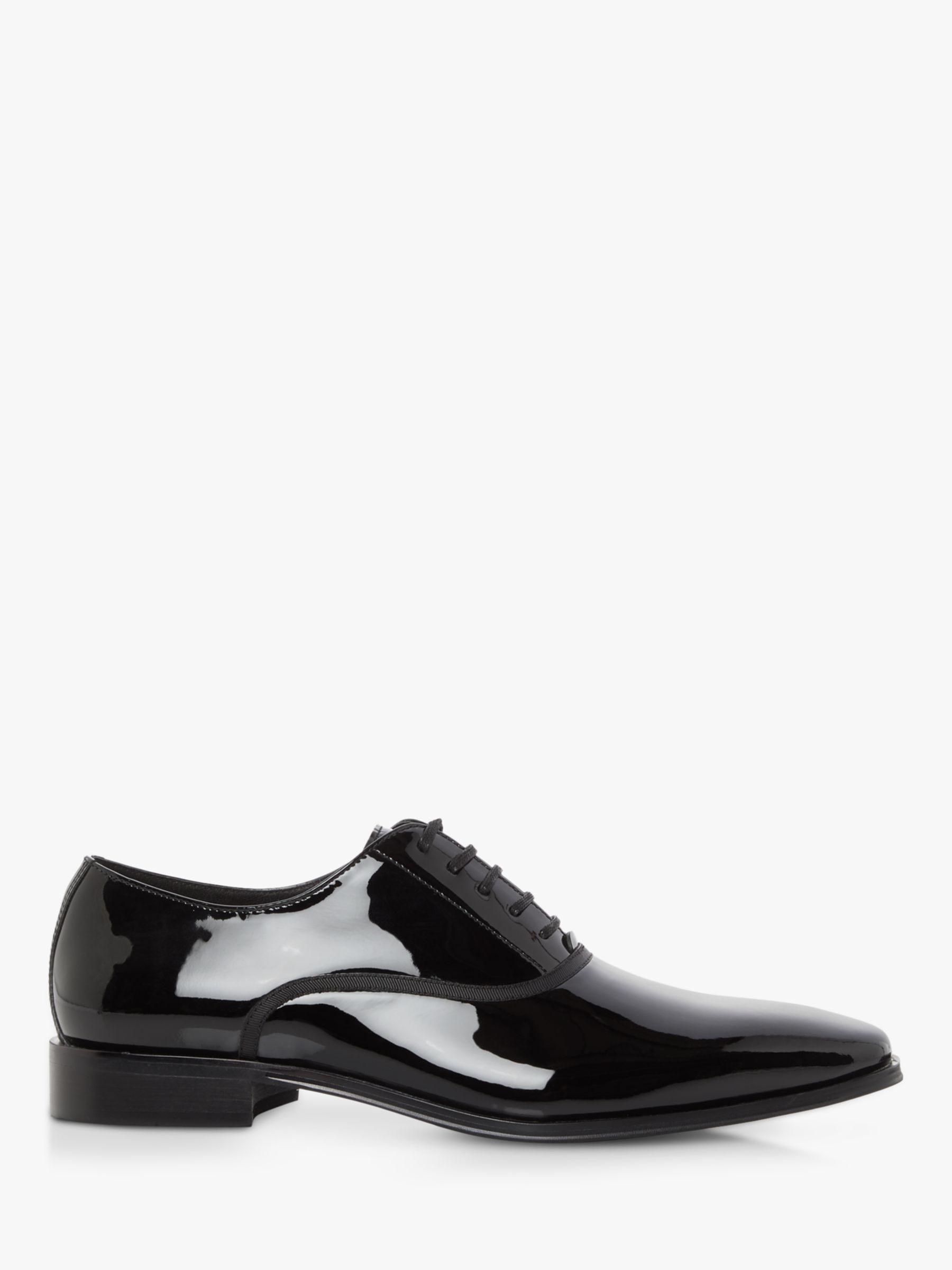 Dune Swan Patent Leather Oxford Shoes, Black, 7