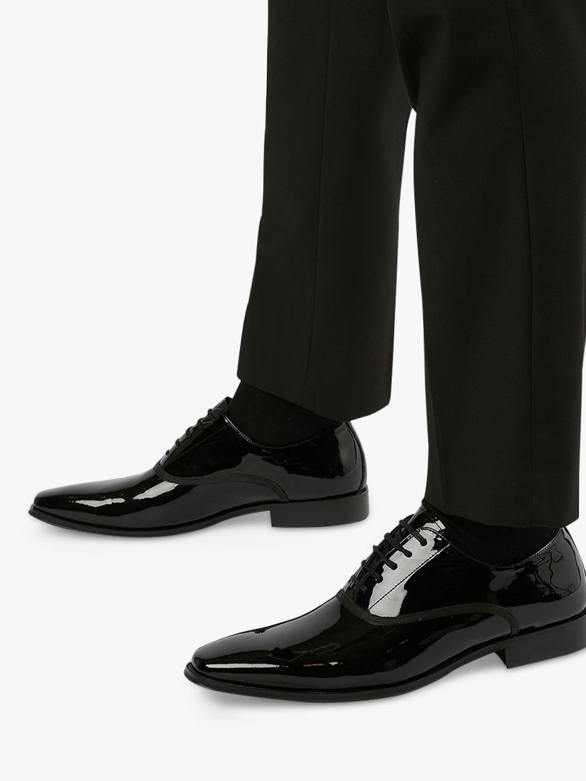 Dune Swan Patent Leather Oxford Shoes, Black at John Lewis & Partners