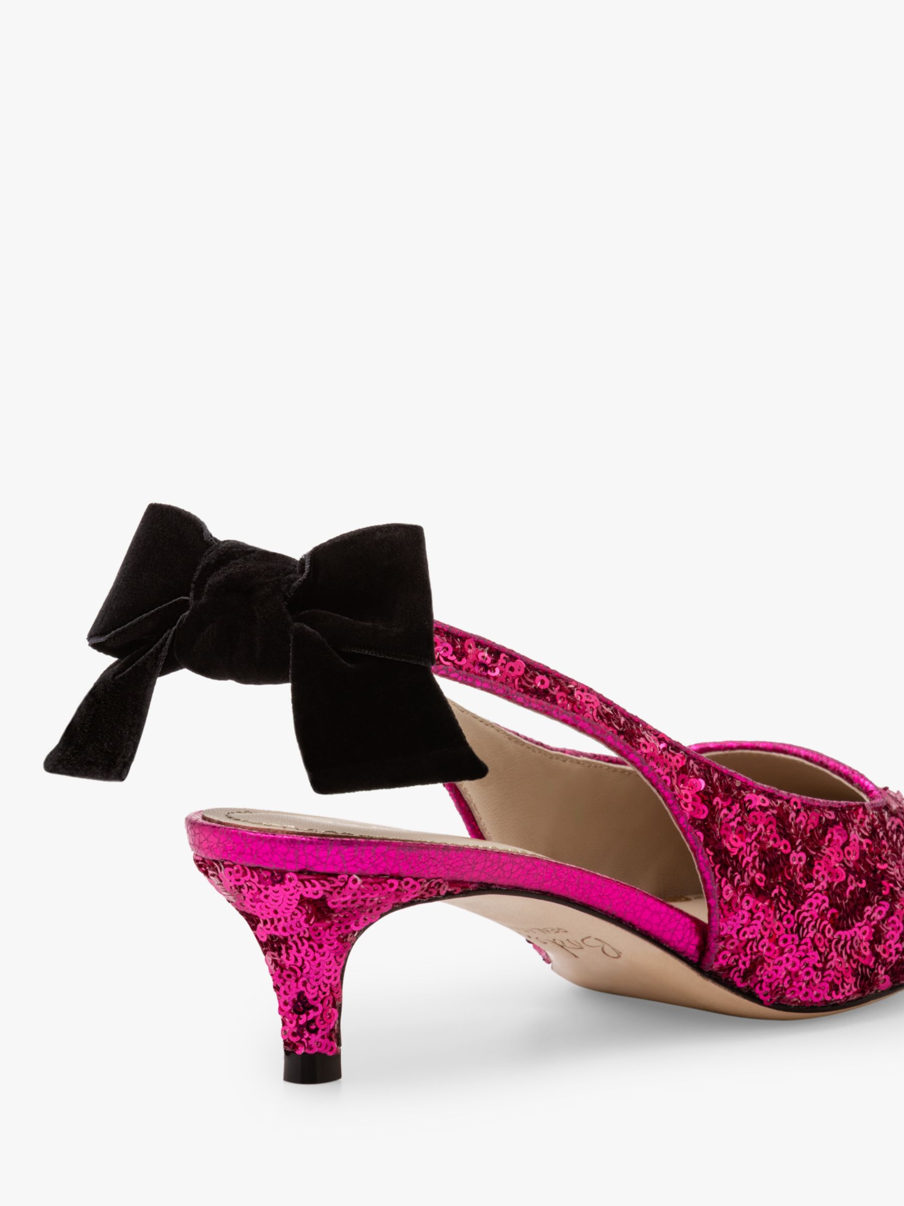 Boden Antonia Glitter Slingback Shoes, Pink Flambé at John Lewis & Partners