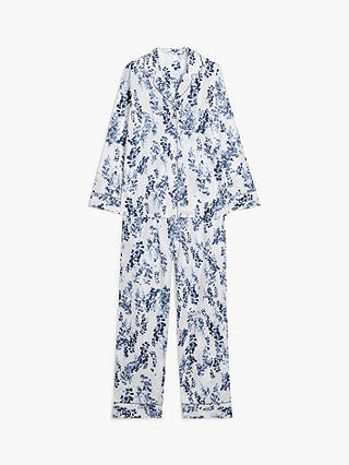 John Lewis Wisteria Cotton Pyjama Set, White/Multi
