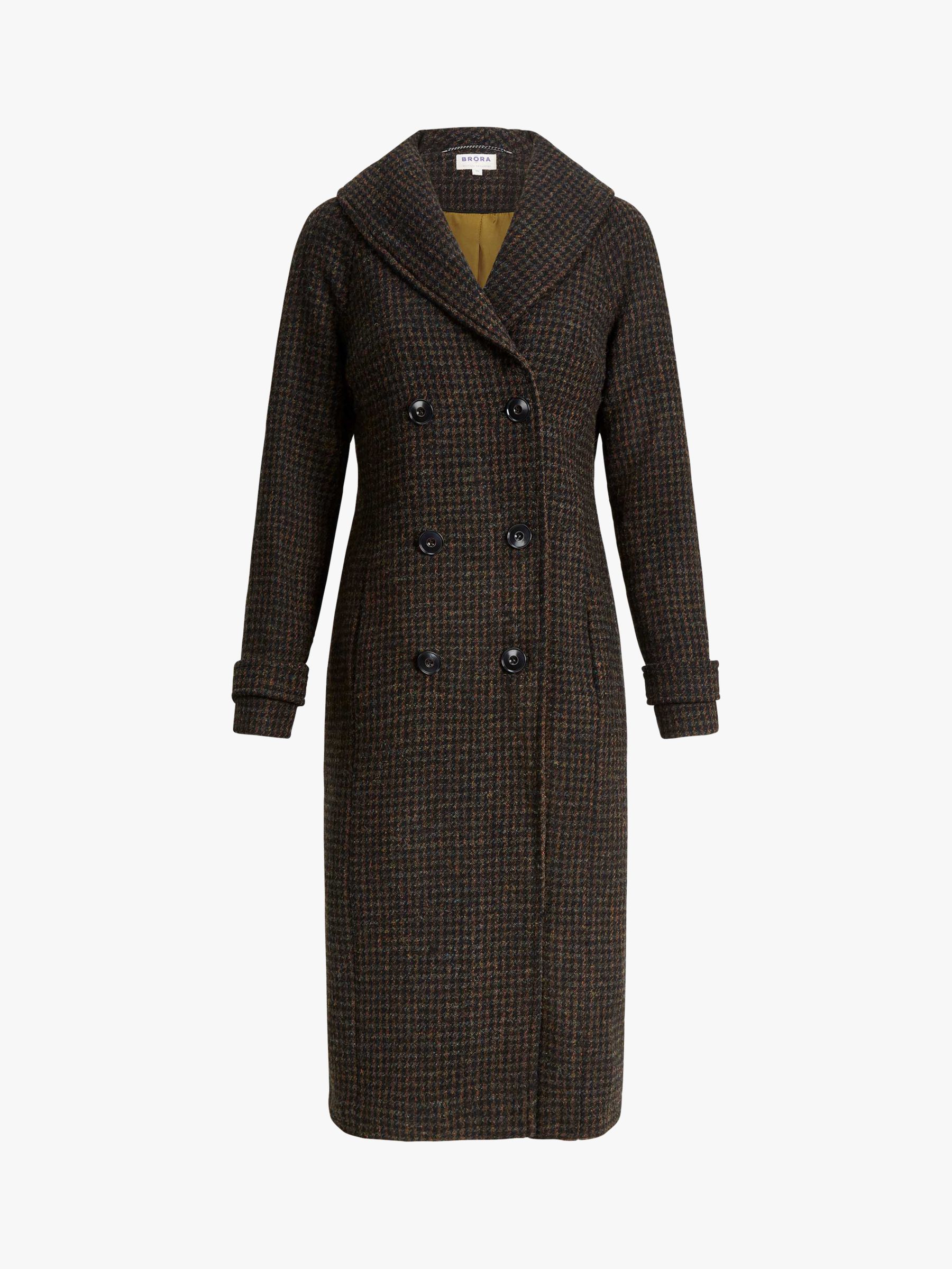 Brora Harris Tweed Coat, Cocoa