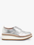 Kin Elisha Leather Flatform Brogue Shoes, Silver