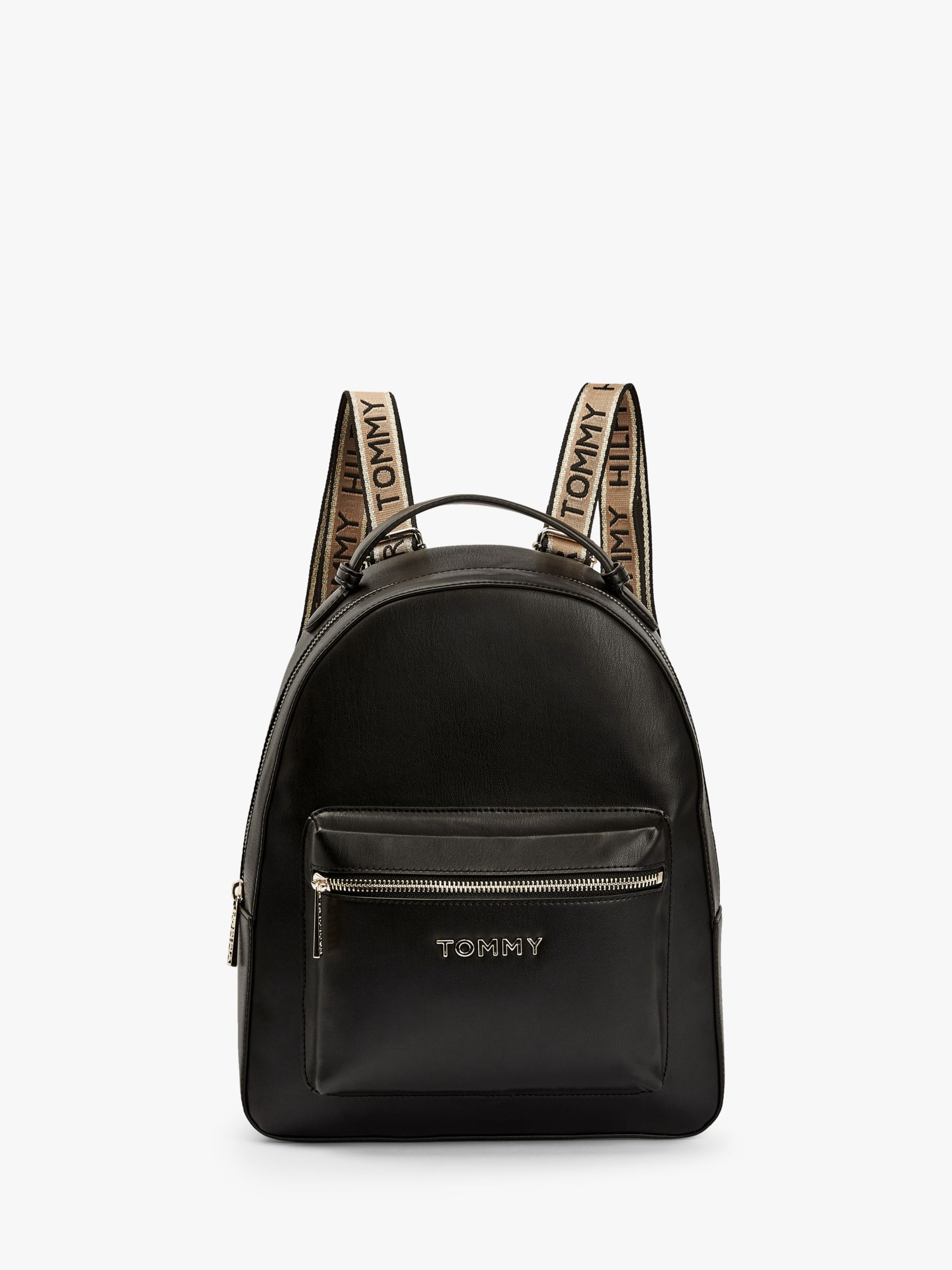 Tommy Hilfiger Iconic Logo Backpack, Black at John Lewis & Partners
