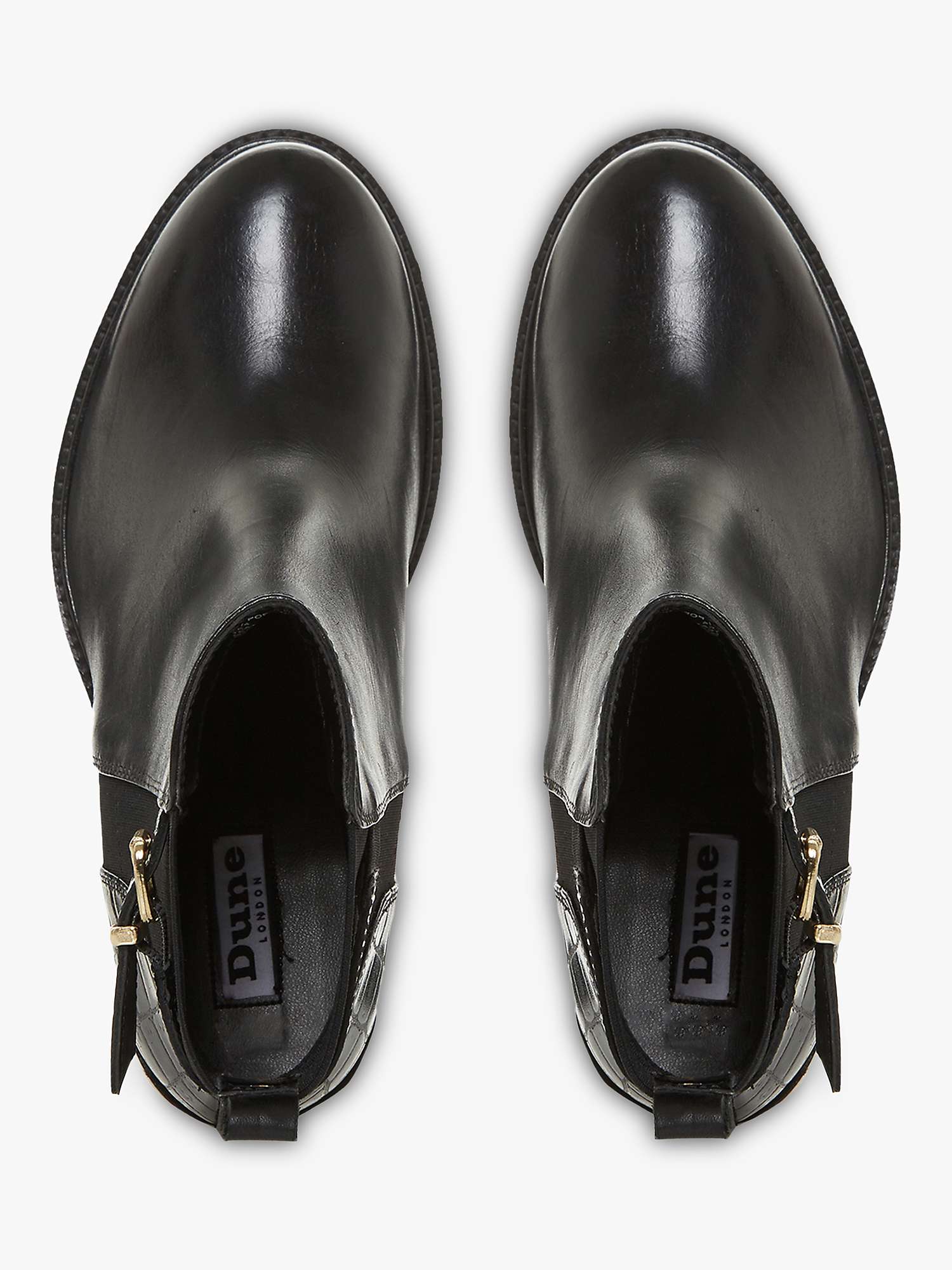 Dune Poetics Leather Ankle Boots, Black at John Lewis & Partners