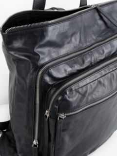 hush Baye Leather Backpack, Black