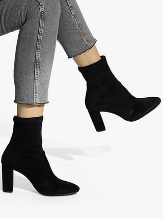 Dune Optical Suede Ankle Boots, Black