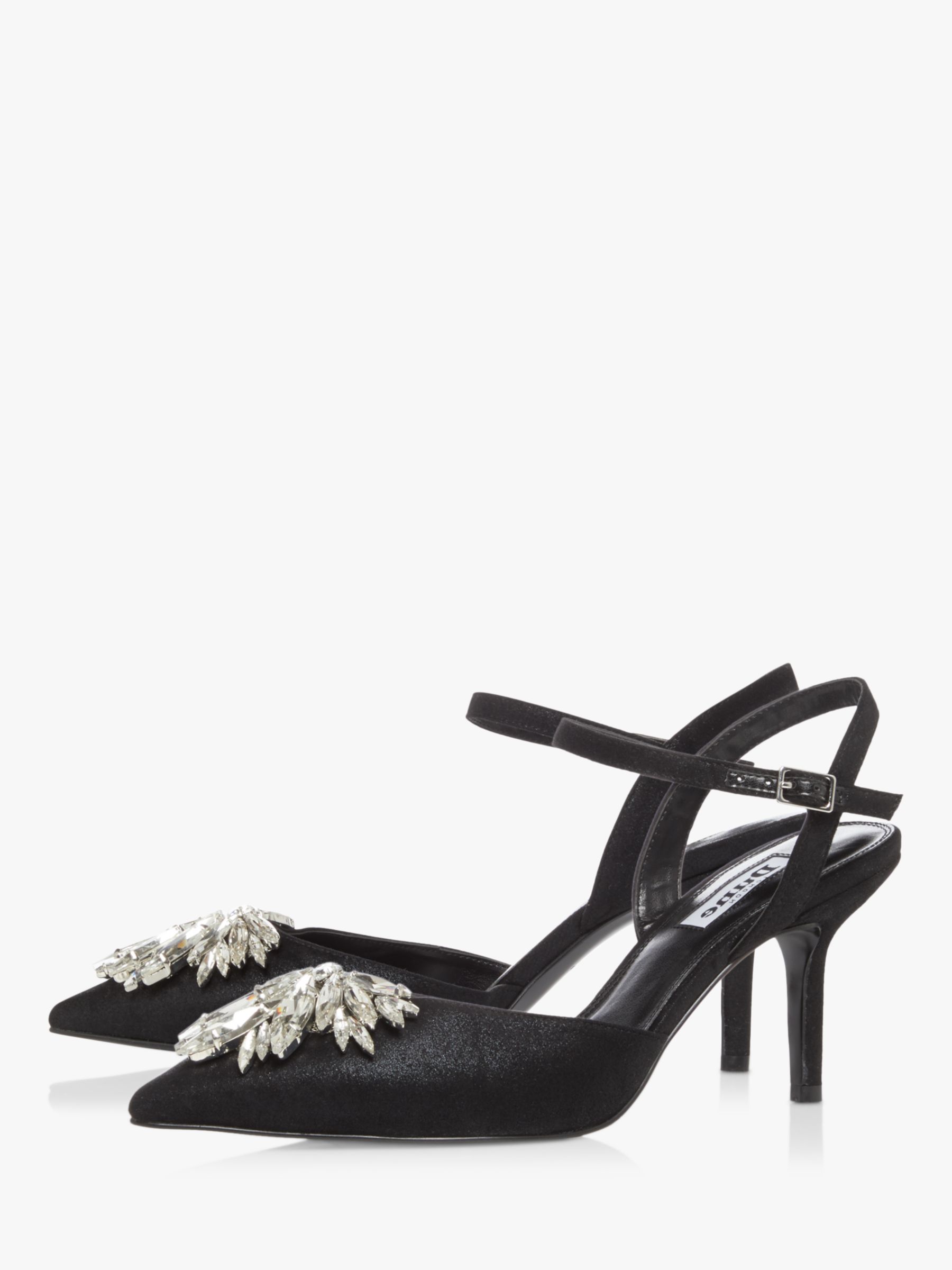 Dune Cherish Jewel Embellished Slingback Heels, Black