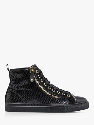 Dune Elfred Leather Side Zip High Top Trainers