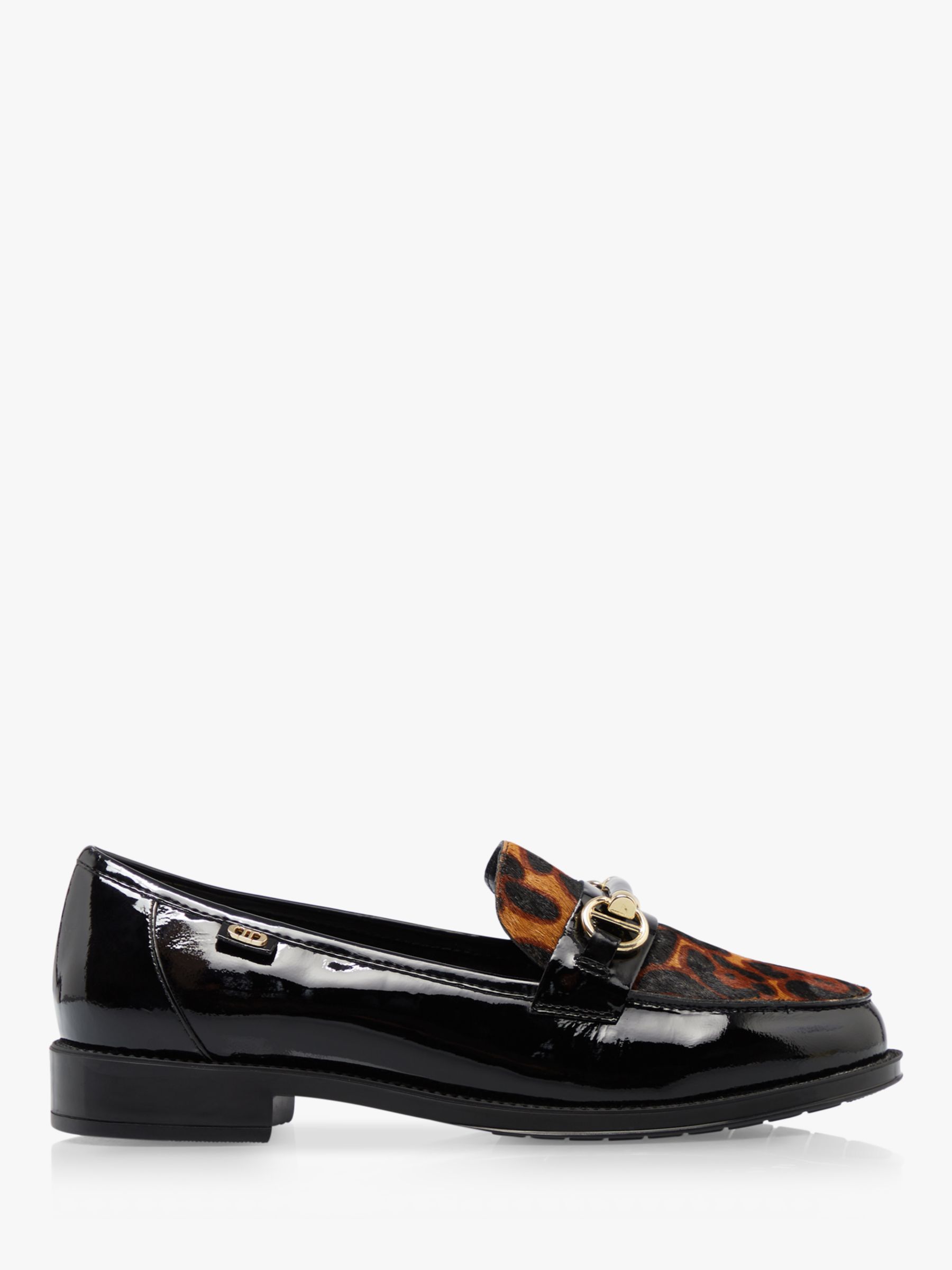 Dune Wide Fit Guys Leather Leopard Loafers, Multi at John Lewis & Partners