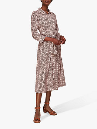 Whistles Snaffle Tie Front Shirt Dress, Cream