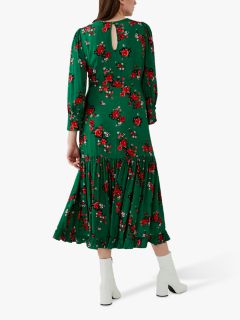 Ghost Gigi Rose Print Dress, Red/Green, XS