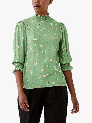 Ghost Floral Grayson Top, Green/Multi