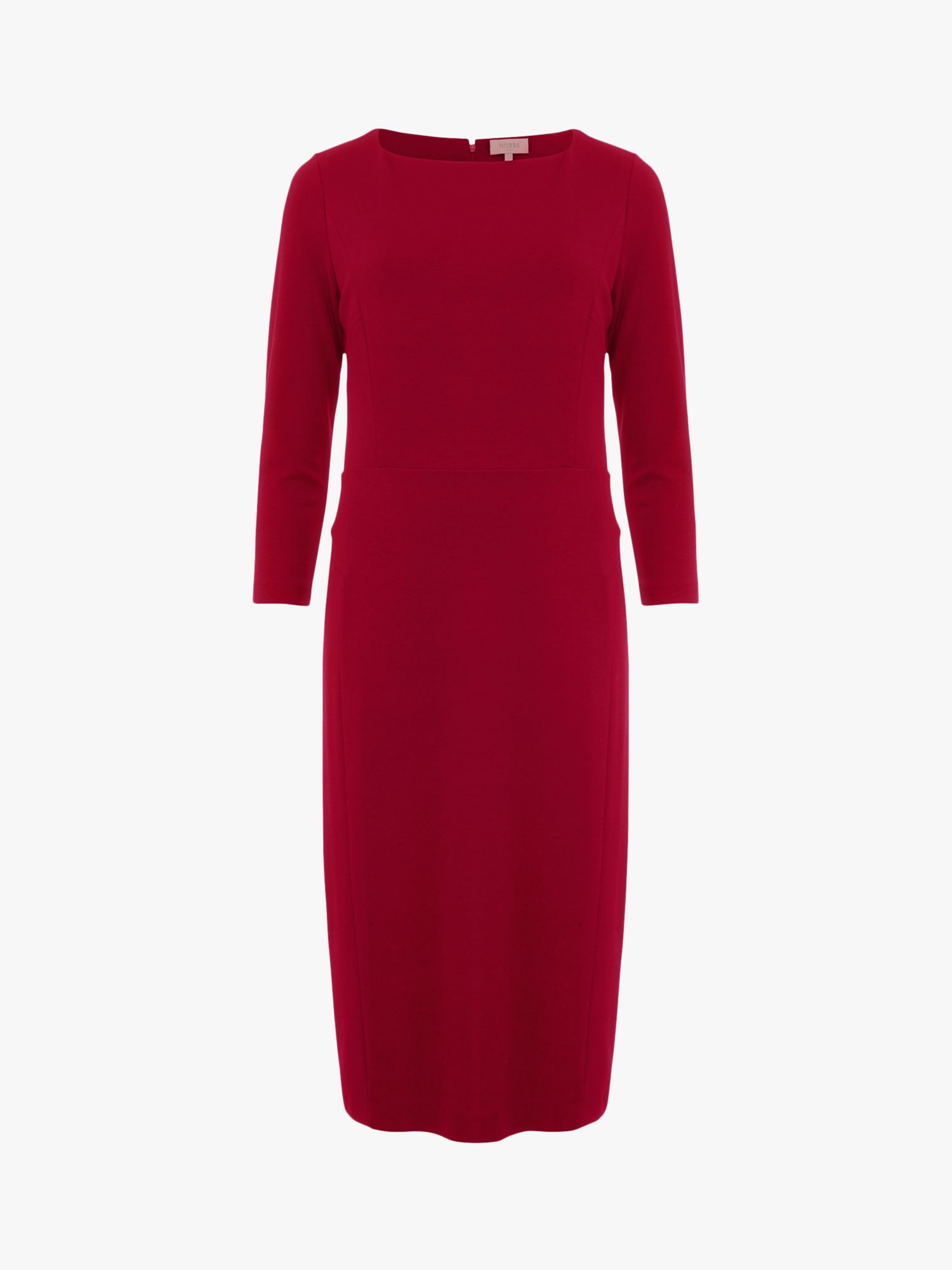 Hobbs Kelly Ponte Dress, Dark Raspberry at John Lewis & Partners