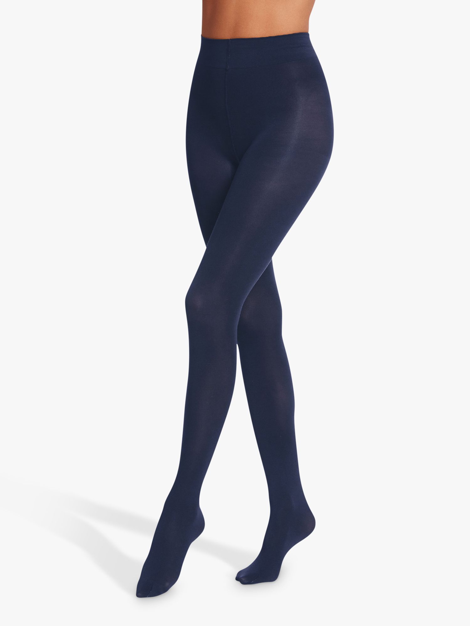 Wolford Velvet De Luxe Opaque Tights Navy At John Lewis And Partners 