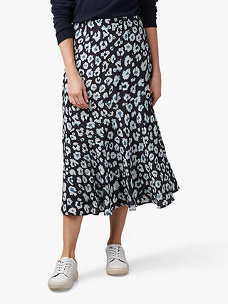 Lily and Lionel Lottie Abstract Spot Print Midi Skirt, Navy