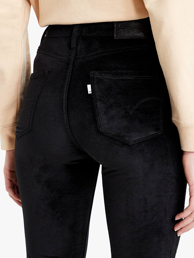 Levi's 721 High Rise Velvet Skinny Jeans, Black at John Lewis & Partners