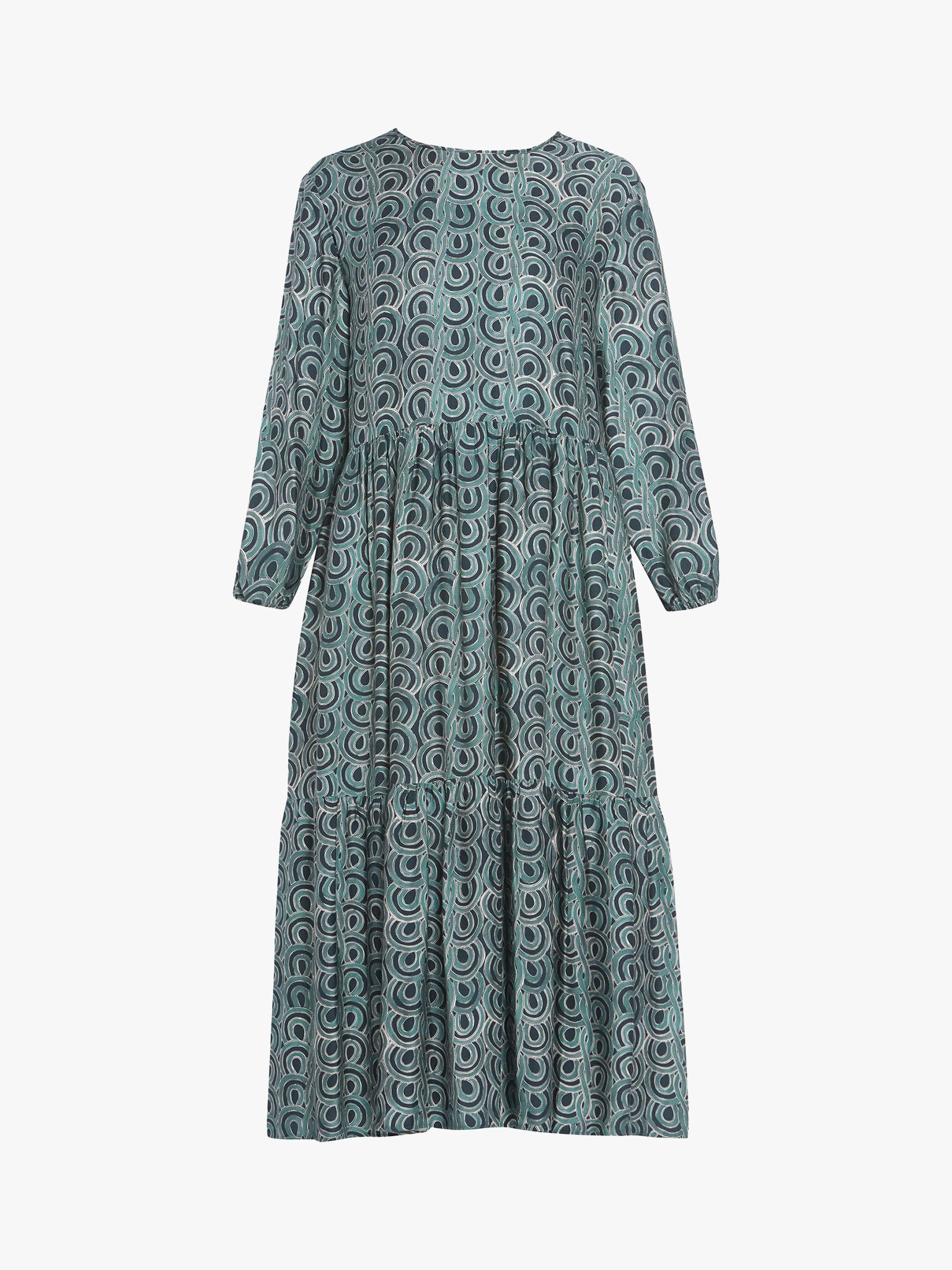 Helen McAlinden Louisa Abstract Print Dress, Teal at John Lewis & Partners